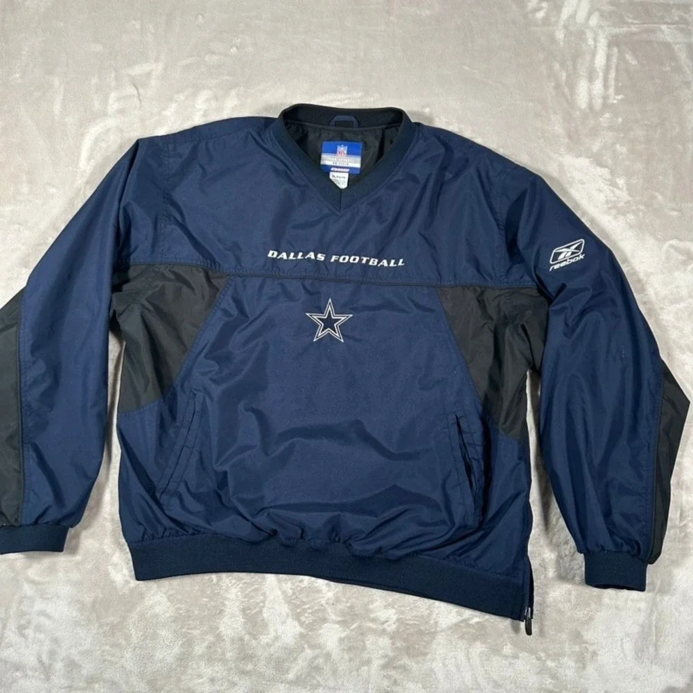 Reebok Dallas Cowboys NFL Team Apparel On Field Pullover Jacket XL Center Logo